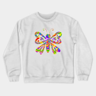 Pride Abstract Rainbow Colors Butterfly Crewneck Sweatshirt